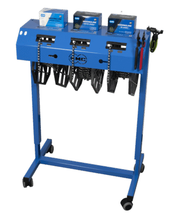 Reel Center Pro KMC Kettingrol houder - Blauw - 3 werkplaats kettingrollen