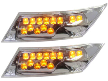 Knipperlichtset Piaggio Zip-SP / ZIP 2 Takt - 4 Takt (vanaf bouwjaar 2000) Chrome Edition R8-style LED - links en rechts/achter