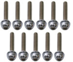 Carterdekselboutset Peugeot verticaal  motor 11 delig chroom