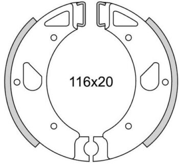 Remsegment Newfren GF0071 Kreidler Florett-80 Voor/Achter (1980->)  116*20mm