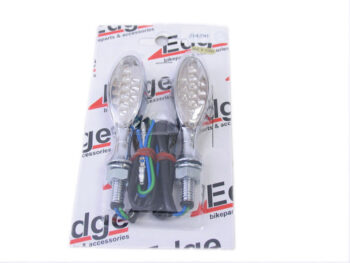 Knipperlicht led universeel model vinger chroom/ helder glas