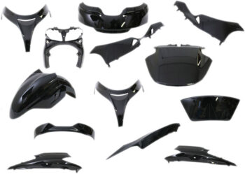 Plaatset Maxi scooter Suzuki Burgmann 13 delig zwart metallic bj. 2007 tot 2012