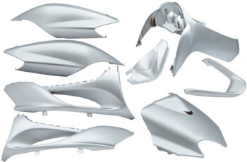 Plaatset 9-delig Edge voor Yamaha Jog R/ MBK Machg - metallic zilver