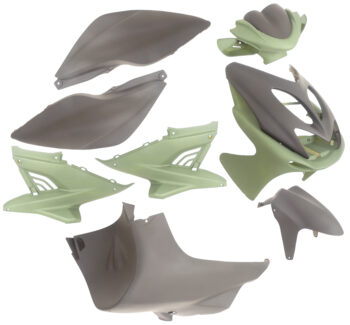 Plaatset 10-delig Yamaha Aerox tot bouwjaar 2014 - mat zwart / mat groen