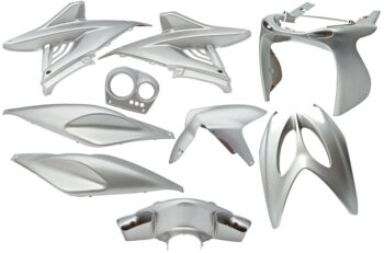 Plaatset 9-delig Edge voor Yamaha Aerox tot bouwjaar 2014 - zilver metallic