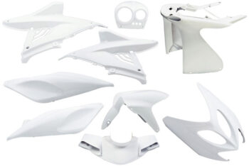 Plaatset 9-delig Edge voor Yamaha Aerox tot bouwjaar 2014 - glanzend wit