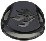 Vliegwielkap Minarelli / Peugeot motor flame zwart