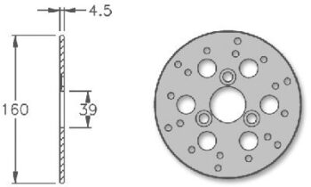 Remschijf IGM Honda SFX / SXRvoorrem 160x39x4.5mm
