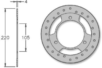 Remschijf IGM Honda X8Rvoorrem 220x105x4mm