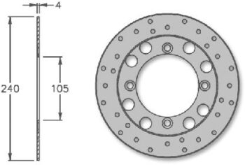 Remschijf IGM Honda 125-250cc voorrem 240x105x4mm