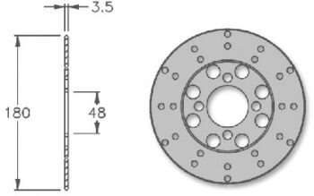 Remschijf IGM Yamaha BW'S/ Booster voorrem 178x48x3,5mm