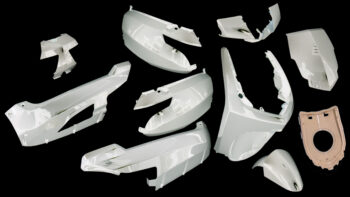 Plaatset 9-delig Edge voor Peugeot New Vivacity vanaf bouwjaar 2008 50cc 2/4T - glanzend wit