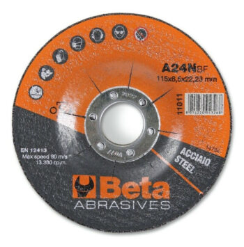 Afbraamschijven Beta Tools ø115 mm voor staal met doorgezet center (10 stuks)