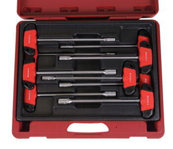 Dopschroevendraaierset Seneca met t-handvat 9 delig professioneel (5 t/m 13 mm)