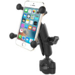 X-grip smartphone stuurmontage RAM Mounts met standaard arm tot ø25,4 mm