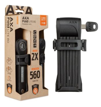 Vouwslot Axa Fold 80 Lite Duo Pack met gelijksluitende sleutels - zwart