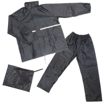Regenpak Dresco Medium - zwart met reflectie