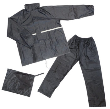 Regenpak Dresco Large - zwart met reflectie