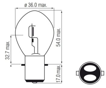 Lamp 6V-15/15W BA20D