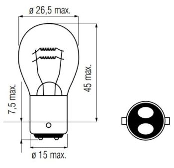 Lamp 12V-21/5W BAY15D