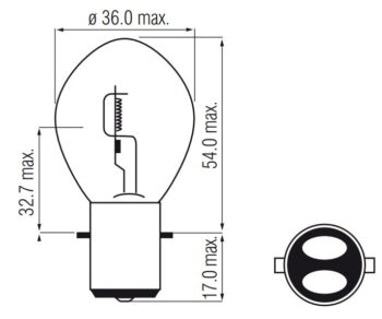 Lamp 12V-45/40W BA20D