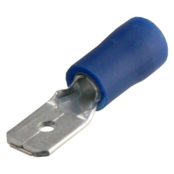 Kabelschoen connector half geïsoleerd mannelijk 6.3 x 0.5 - blauw (50 stuks)