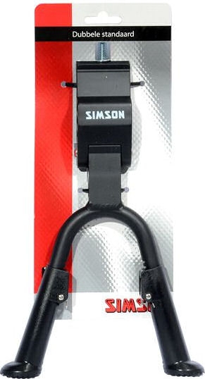 Middenstandaard Simson Dubbel met 30mm brede plaat - zwart