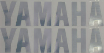 Stickerset woord Yamaha chroom / zilver 2 delig